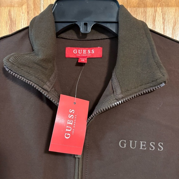 GUESS - LOS ANGELES - MATED SOLID FULL ZIP JACKET - GROUND COFFEE WOMEN’S XS NWT - Picture 2 of 10